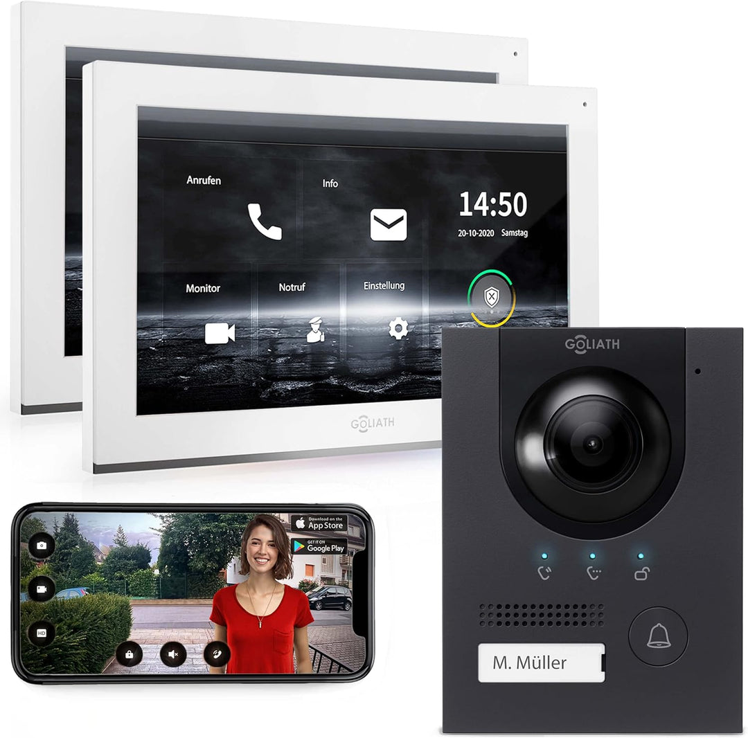 Goliath Hybrid | IP | Full-HD Video Türsprechanlage | App | 1-Fam | 2 x Full-Touchscreen 25,4 cm (10