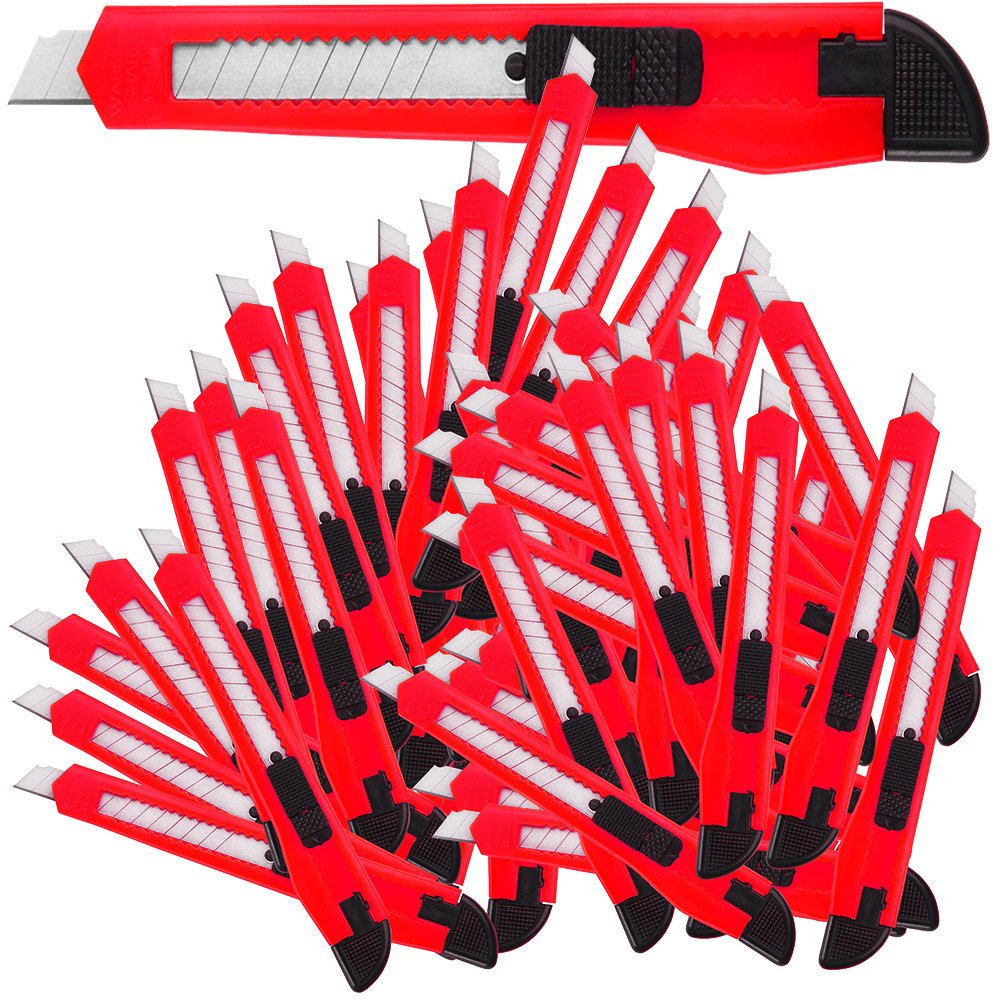DEUBA® 200 x Teppichmesser Rasterautomatik Abbrechklinge 9mm Klingenbreite Cuttermesser Paketmesser
