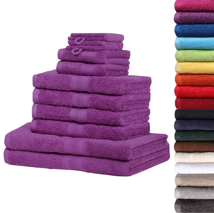 NatureMark 10 TLG. Frottier Handtuch-Set Verschiedene Grössen 4X Handtücher, 2X Duschtücher, 2X Gäst