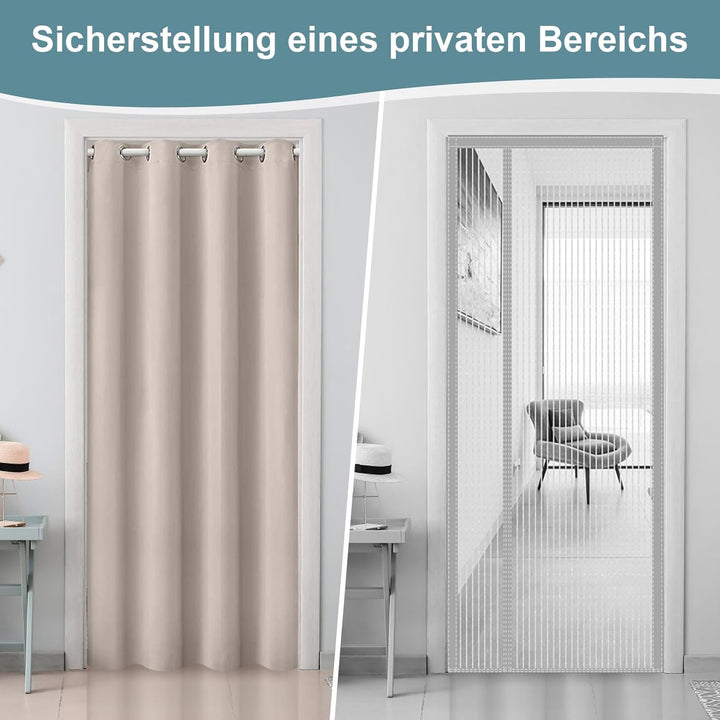 Lapalife Blackout Türvorhang mit Ösen,Raumverdunkelung Thermisch isolierter Vorhang Drapierung für T