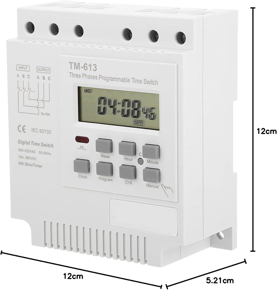 Ailao Zeitrelais 380V TM-163 Dreiphasig Smart Digital Zeitrelais Weekly Programmable Control Power T