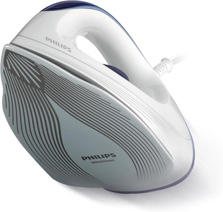 Philips GC160/02 Trocken-Bügeleisen mit DynaGlide-Bügelsohle, 1200 Watt, weiss/blau