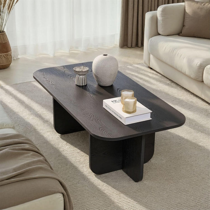 Stilvoller schwarzer Couchtisch, 120 x 60 x 41 cm | 100% melaminbeschichtete Spanplatte, 18 mm dick