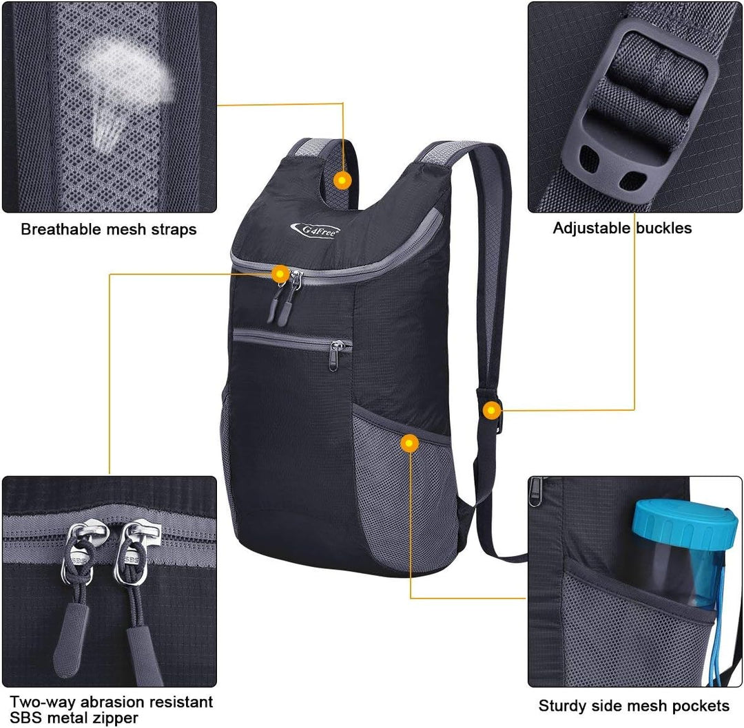 G4Free Ultraleichter 11 l kleiner faltbarer Rucksack für Reisen, Wandern, Radfahren, Wandern oder Me