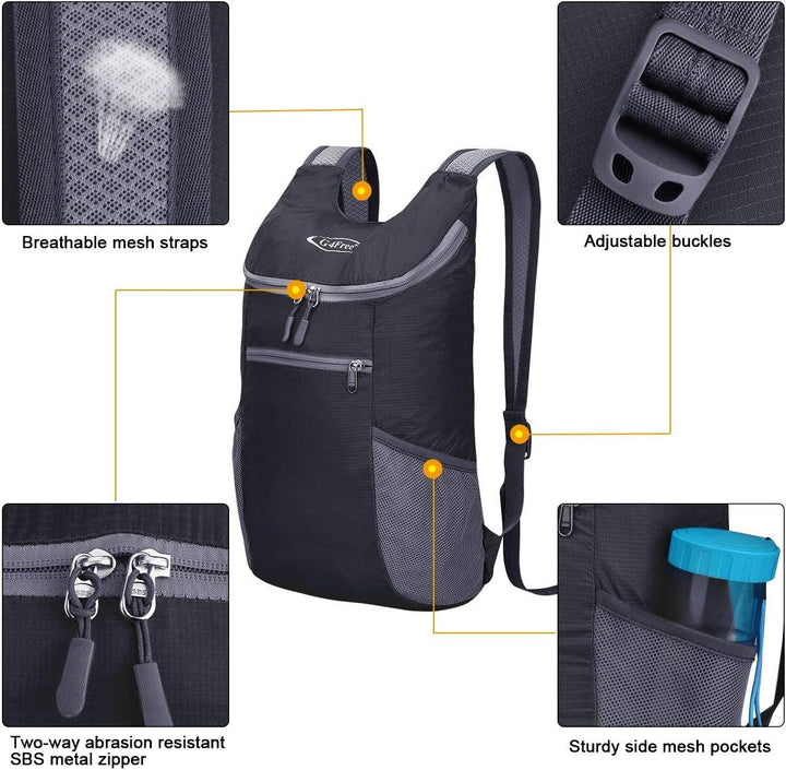 G4Free Ultraleichter 11 l kleiner faltbarer Rucksack für Reisen, Wandern, Radfahren, Wandern oder Me