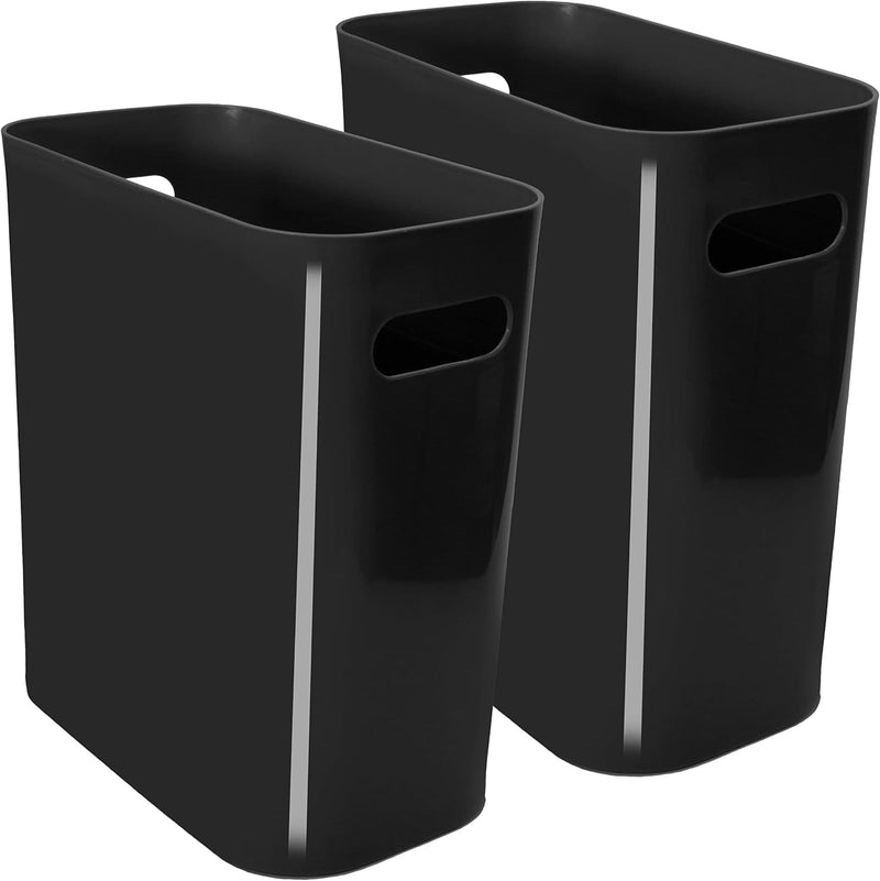 Youngever 2er Pack Schmaler Mülleimer, 10L Kunststoff Müllbehälter, Mülleimer mit Griffen für Heimbü