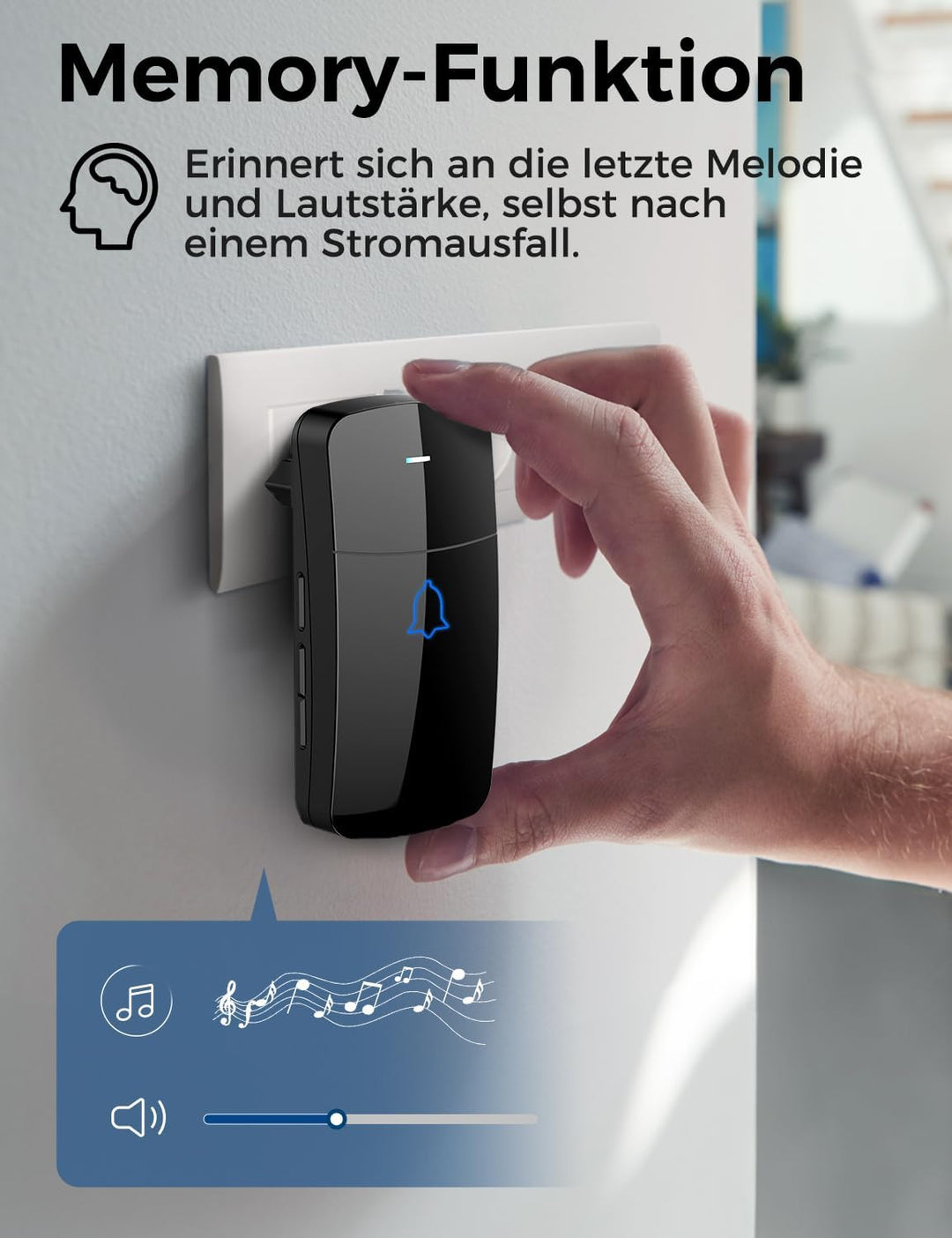 Funkklingel Set, AVANTEK Funk Türklingel Kabellose Hausklingel mit 400m Reichweite, Wasserdicht Funk