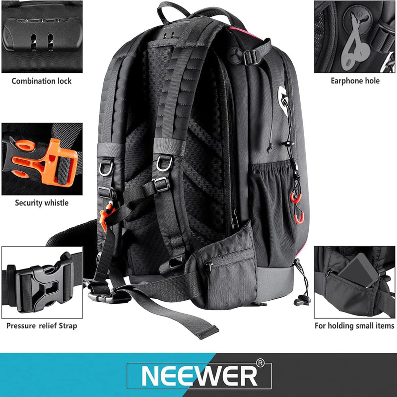 Neewer Pro wasserdicht stossfest Verstellbarer gepolsterter Kamera Rucksack Tasche mit Diebstahlschu