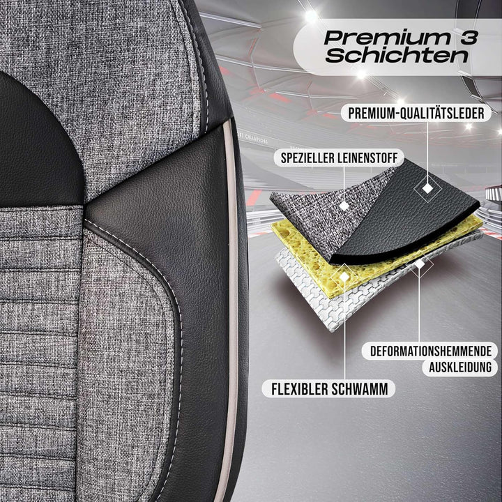 Wohnmobil Sitzbezüge kompatibel mit FIAT Ducato, Citroën Jumper, Peugeot Boxer - Schonbezüge Set aus