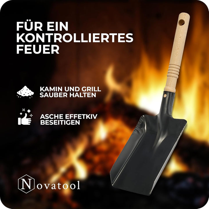 Kohleschaufel Kohlelöffel Ascheschaufel Schaufel Kamin Ofenschaufel (4, Kohleschaufel schwarz), 4