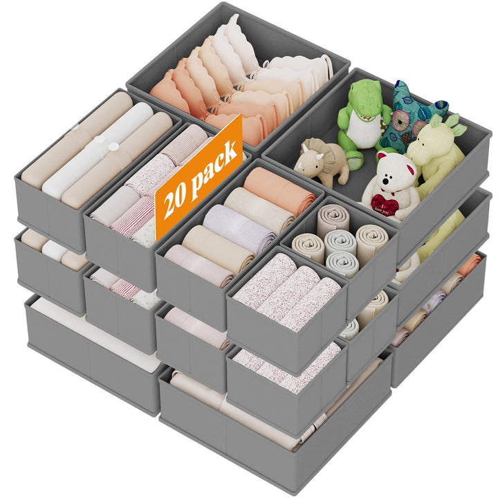 20er Set Schubladen Organizer faltbar, Unterwäsche Organizer,Ordnungssystem Kleiderschrank, Aufbewah