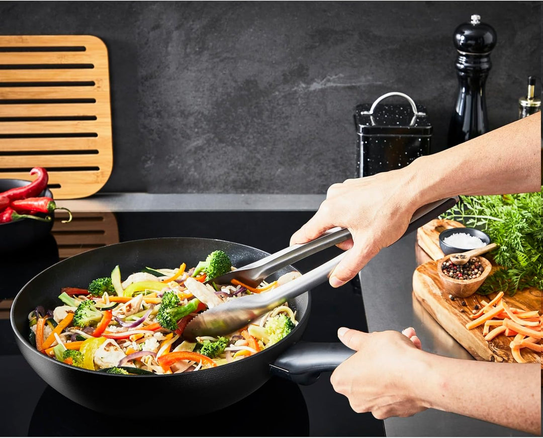 Tefal G28819 Hard Titanium On Wokpfanne 28 cm | Aluminium | unbedenkliche Antihaftversiegelung | The
