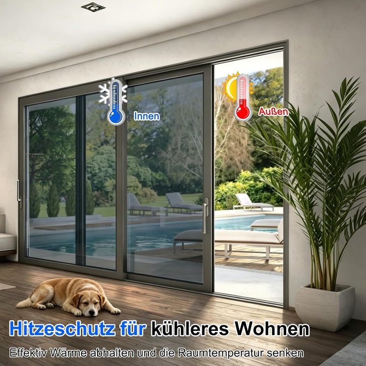 Ohmywor Fensterfolie Sonnenschutz Selbsthaftend Sichtschutz Hitzeschutz Fensterfolie von Aussen Durc