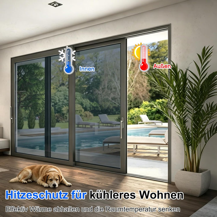 Ohmywor Fensterfolie Sonnenschutz Selbsthaftend Sichtschutz Hitzeschutz Fensterfolie von Aussen Durc