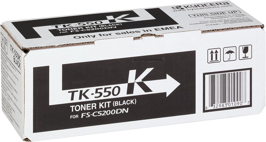 Kyocera TK-550K Toner Schwarz. Original Tonerkartusche 1T02HM0EU0. Kompatibel für ECOSYS FS-C5200DN,