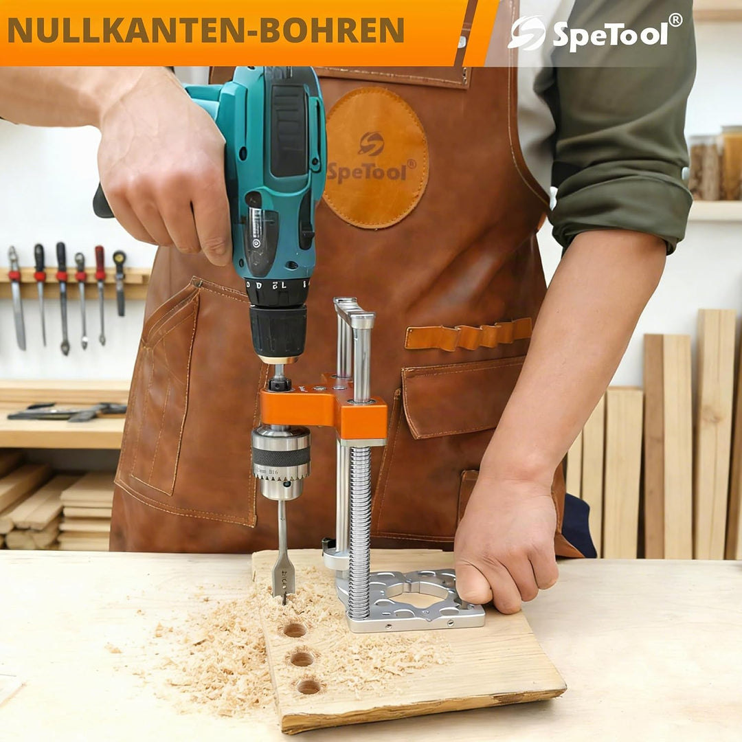 SpeTool S04003 Portable Drill Guide, 1/2" Chuck-Handbohrmaschine für gerade Löcher, 0-160 mm Tiefe,