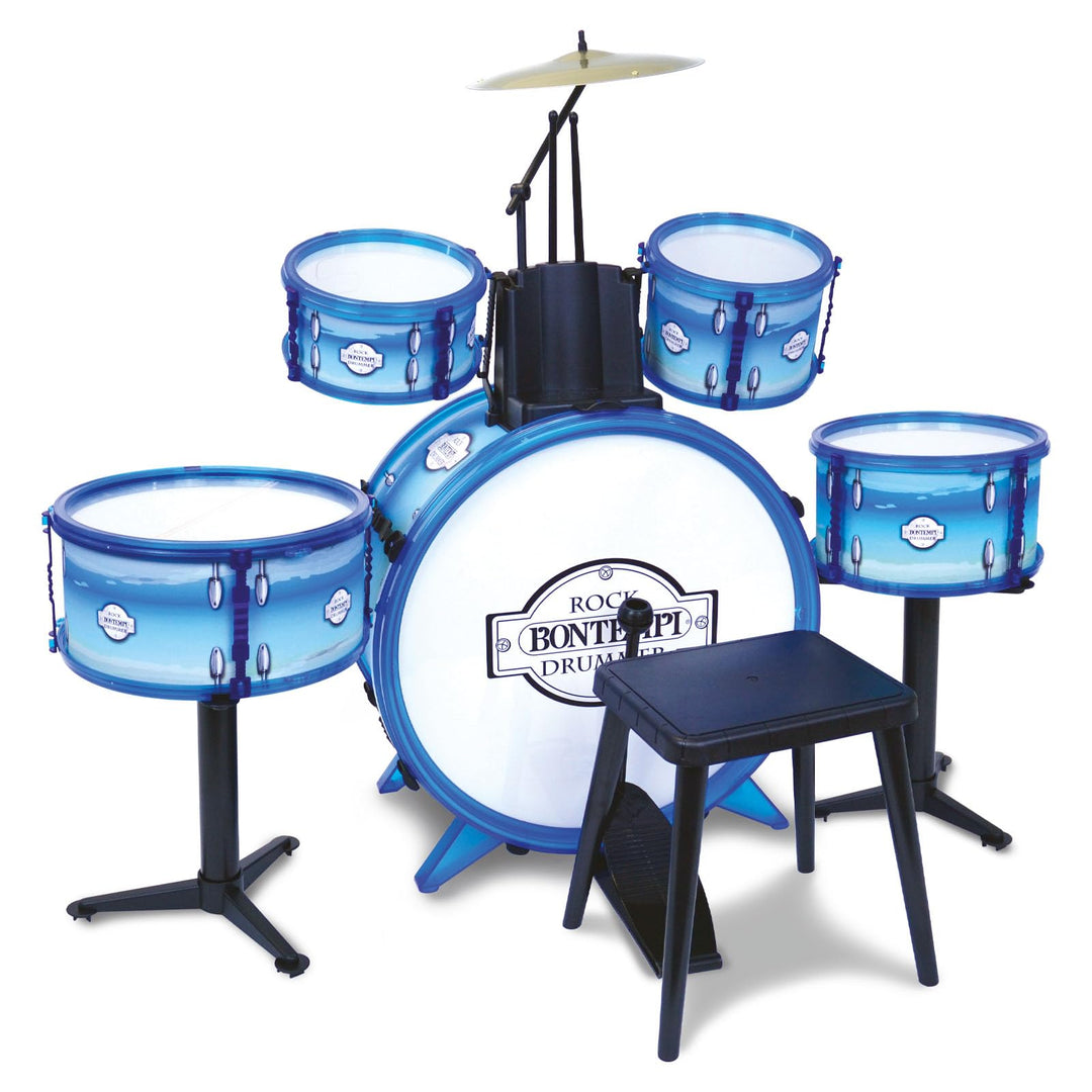 Bontempi – 51 4831 – Akku Rock Drummer 5 Trommeln, 514831, weiss Blau Blanc; Bleu, Blanc; Bleu