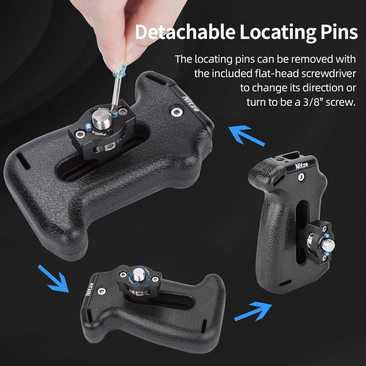 Nitze ARRI Locating Side Handle with 3/8" ARRI Locating Pins for Camera Cage, Direction and Position