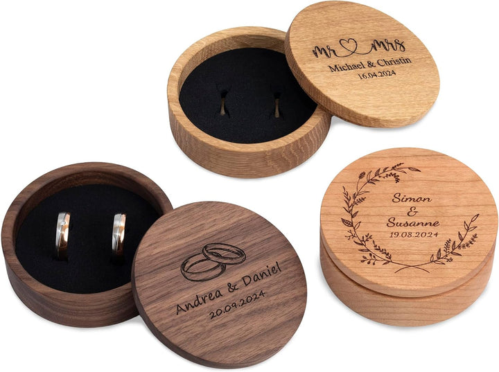 Rosenkranz Box aus Holz mit individueller Gravur, Schmuckkästchen, personalisiertes Geschenk zur Tau