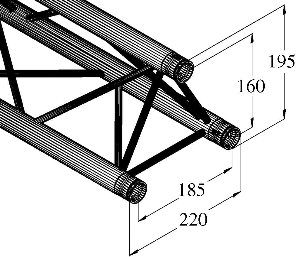 ALUTRUSS DECOLOCK DQ3-S2500 3-Punkt-Traverse schwarz | 3-Punkt Leichtbau-Traversensystem
