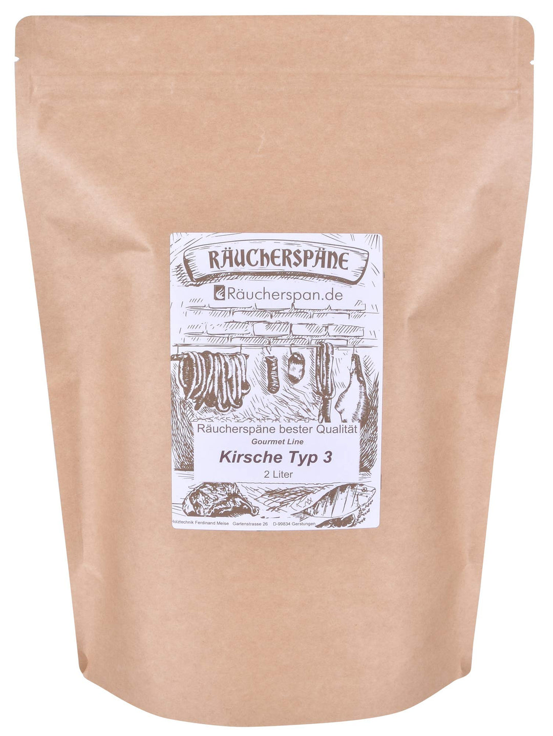 Räucherspan.de - Räucherchips aus Kirsch-Holz 2 L- feine Späne 0,3-1 mm Sparbrand geeignet Kirsche -