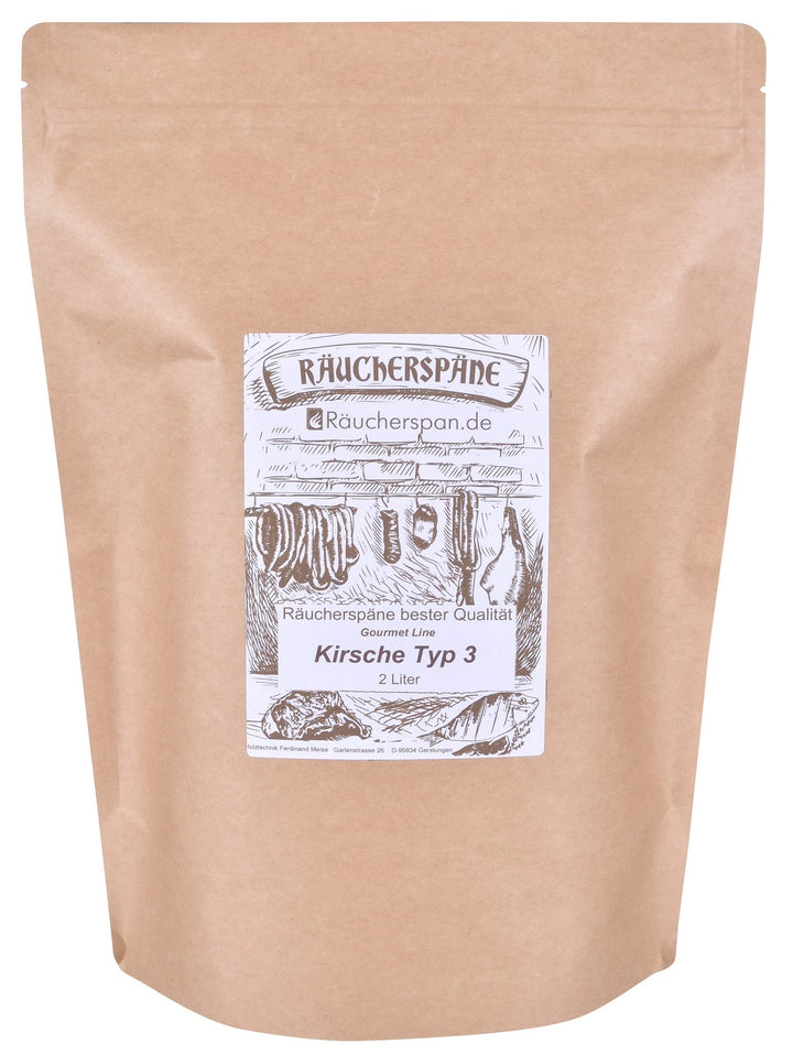 Räucherspan.de - Räucherchips aus Kirsch-Holz 2 L- feine Späne 0,3-1 mm Sparbrand geeignet Kirsche -