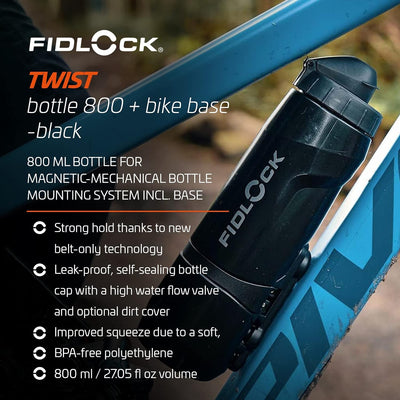 Fidlock Set di borracce Twist Bottle 800 + Bike Base Black, black