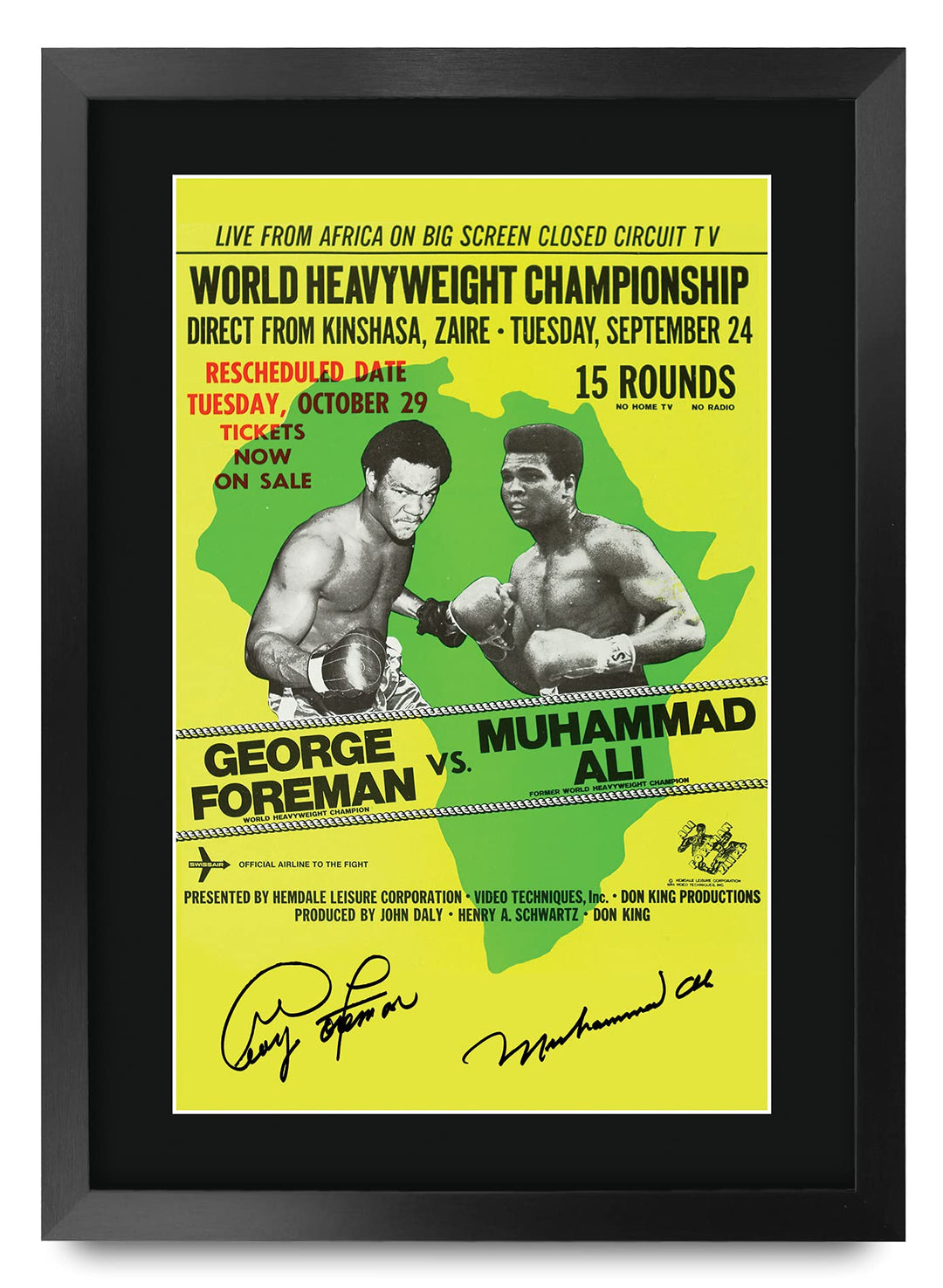 HWC Trading Foreman Ali Fight The Rumble in The Jungle George Foreman vs Muhammad Ali Gifts, gedruck