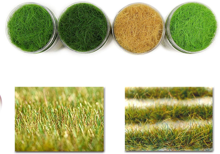 4 Flaschen*35g Grün 12mm Streugras Wiese Static Grass Powder Modellbahn Layout Gras Natürliche Farbe