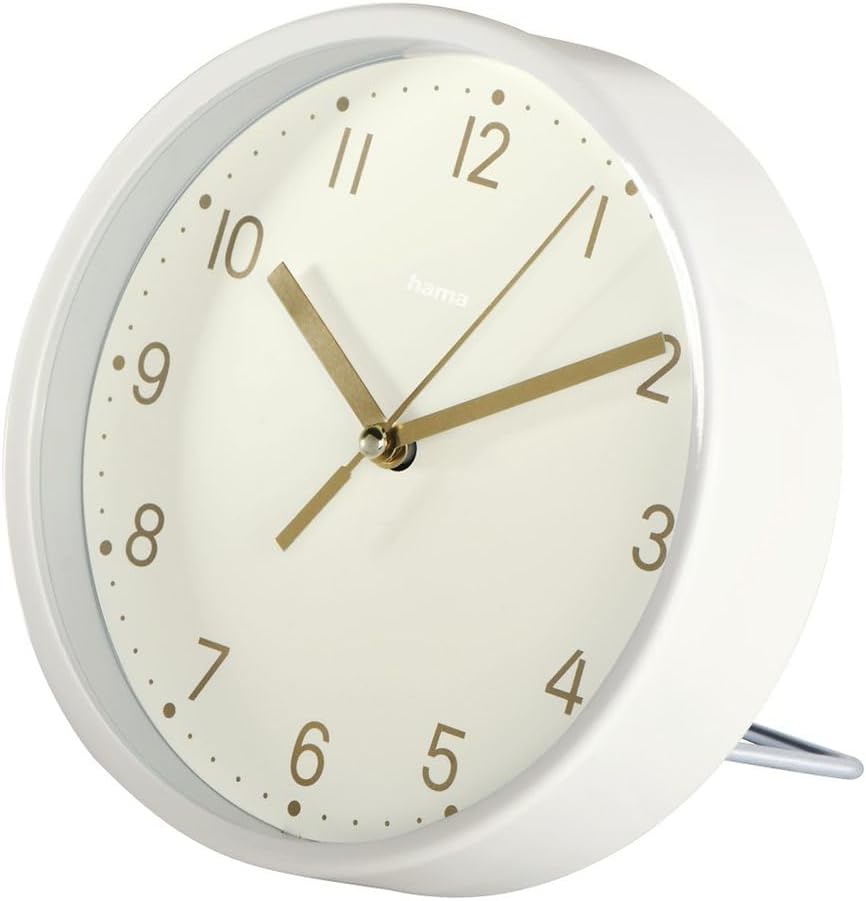 Hama Tischuhr (Uhr ohne Tickgeräusche, analog, kleine Standuhr, dezentes, modernes Design, Quarzuhr