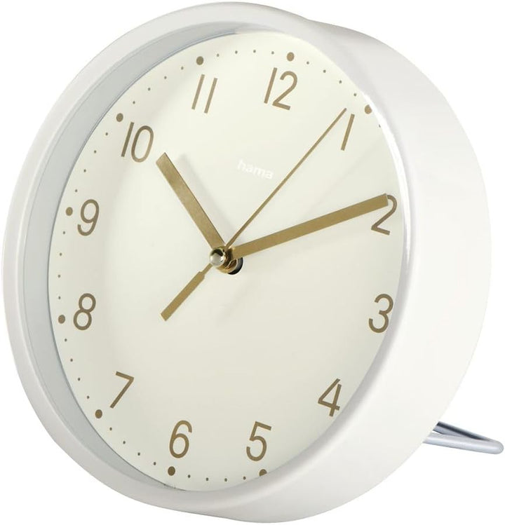 Hama Tischuhr (Uhr ohne Tickgeräusche, analog, kleine Standuhr, dezentes, modernes Design, Quarzuhr