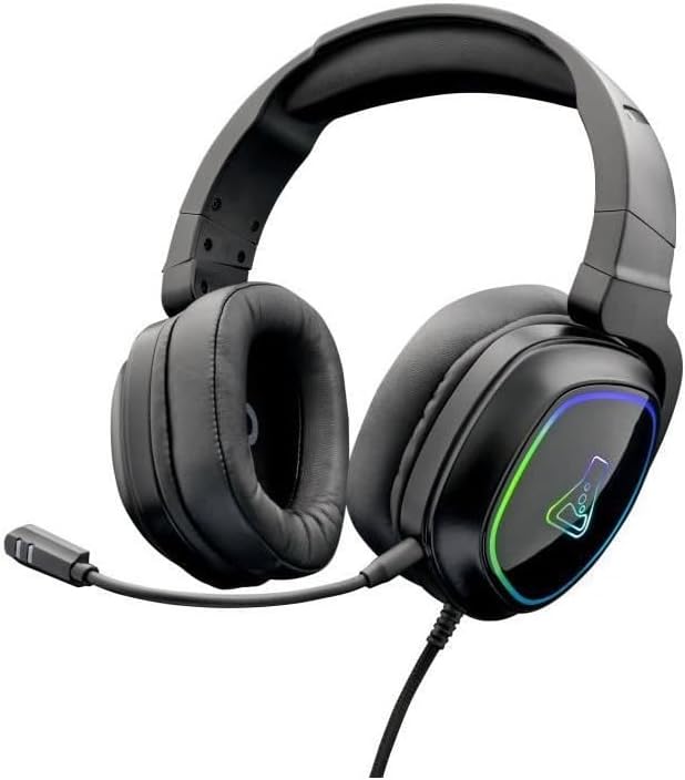 THE G-LAB - Korp Radium Gaming Headset mit abnehmbarem Mikrofon, Gaming Kopfhörer mit LED Licht, Gam