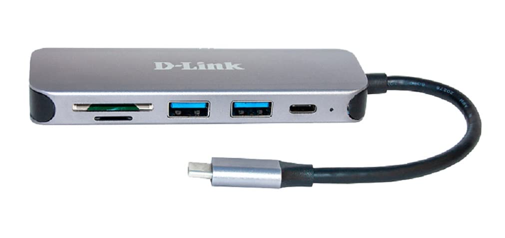 D-Link DUB-2325 5-in-1 USB-C Hub mit 2 USB 3.0 Ports (USB-C Port, SD/MicroSD Card Reader für PC, Mac