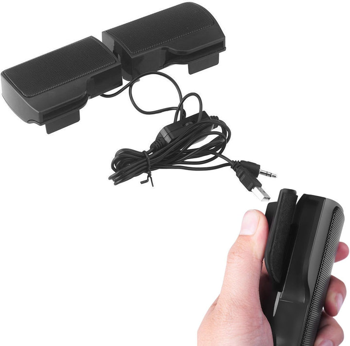USB Mini Lautsprecher,Portable Laptop/PC Clip-on Lautsprecher Mit 3.5 mm Klinke(Schwarz)