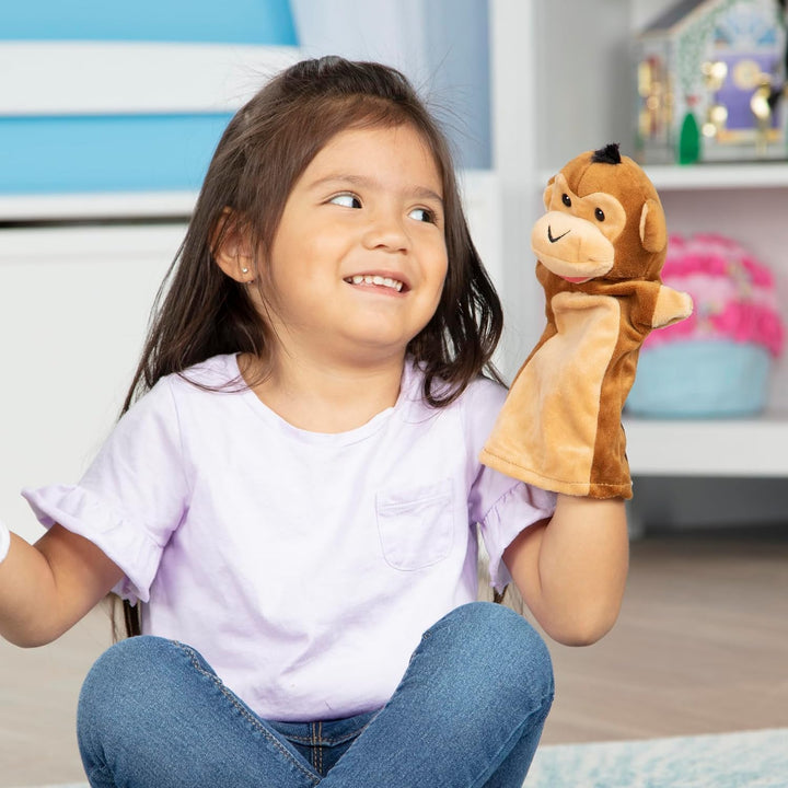 Melissa &amp; Doug - Handpupppen-Set Safari Freunde, 6 Handfiguren, Für fantasievolles Puppenspiel, Für