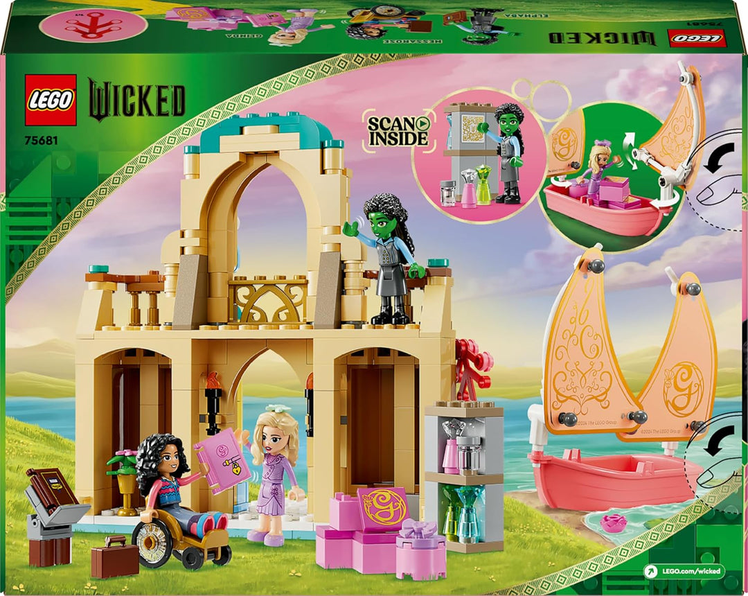 LEGO Wicked Glinda, Elphaba und Nessarose an der Universität Shiz - Spielzeug mit Boot, 3 Minifigure