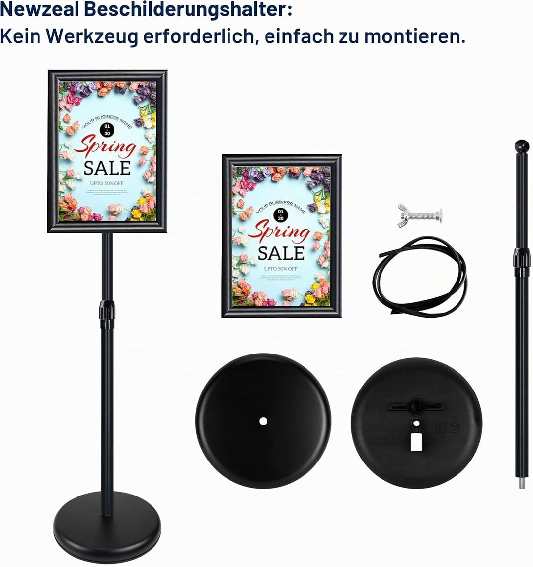 NewZeal A3 Infoständer plakatständer posterständer Alu-Schildhalter Schnapprahmen, Winkel und Höhe e