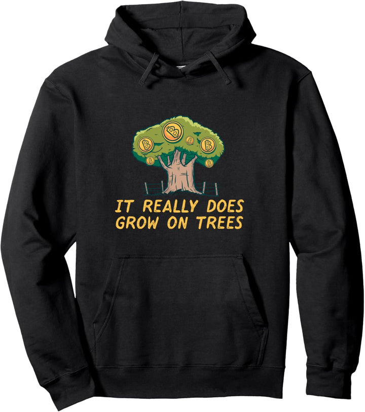 Es wächst wirklich auf Bäumen BTC Investor Crypto Bitcoin Pullover Hoodie
