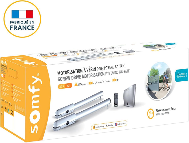 Somfy 2400780 - SGS 201 RTS Motorisierung für Drehtor | Lieferung mit 1 Keypop-Fernbedienung | TaHom