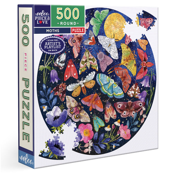 eeBoo EPZFMOT Piece & Love: Motten-500 Teile Puzzle Butterfly Spiel, Black, 1 EA