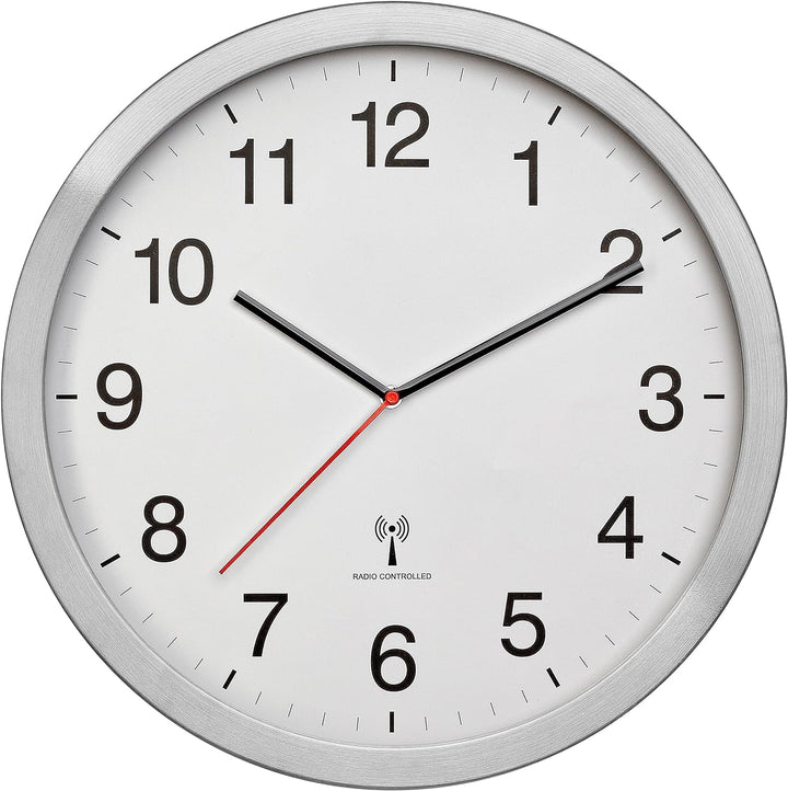 TFA Dostmann XL Funk-Wanduhr, 60.3545.02, analoge Funkuhr, gut ablesbar, ideal für Büro/Eingangsbere