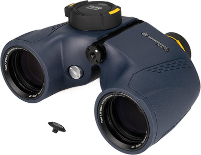 Bresser Fernglas Nautic 7x50 Gen II mit beleuchtetem Kompass, Entfernungs- und Grössenberechnung, Ne