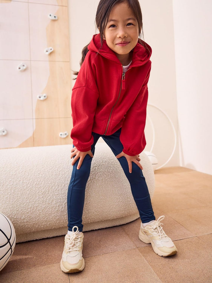 NEXT Mädchen Sportliche Kapuzenjacke mit hohem Baumwollanteil 104 Rot, 104 Rot
