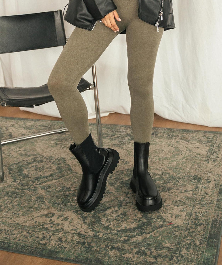 BOSANOVA Braune Stiefel mit Gummizug für Damen | ohne Verschluss 39 EU Schwarz, 39 EU Schwarz