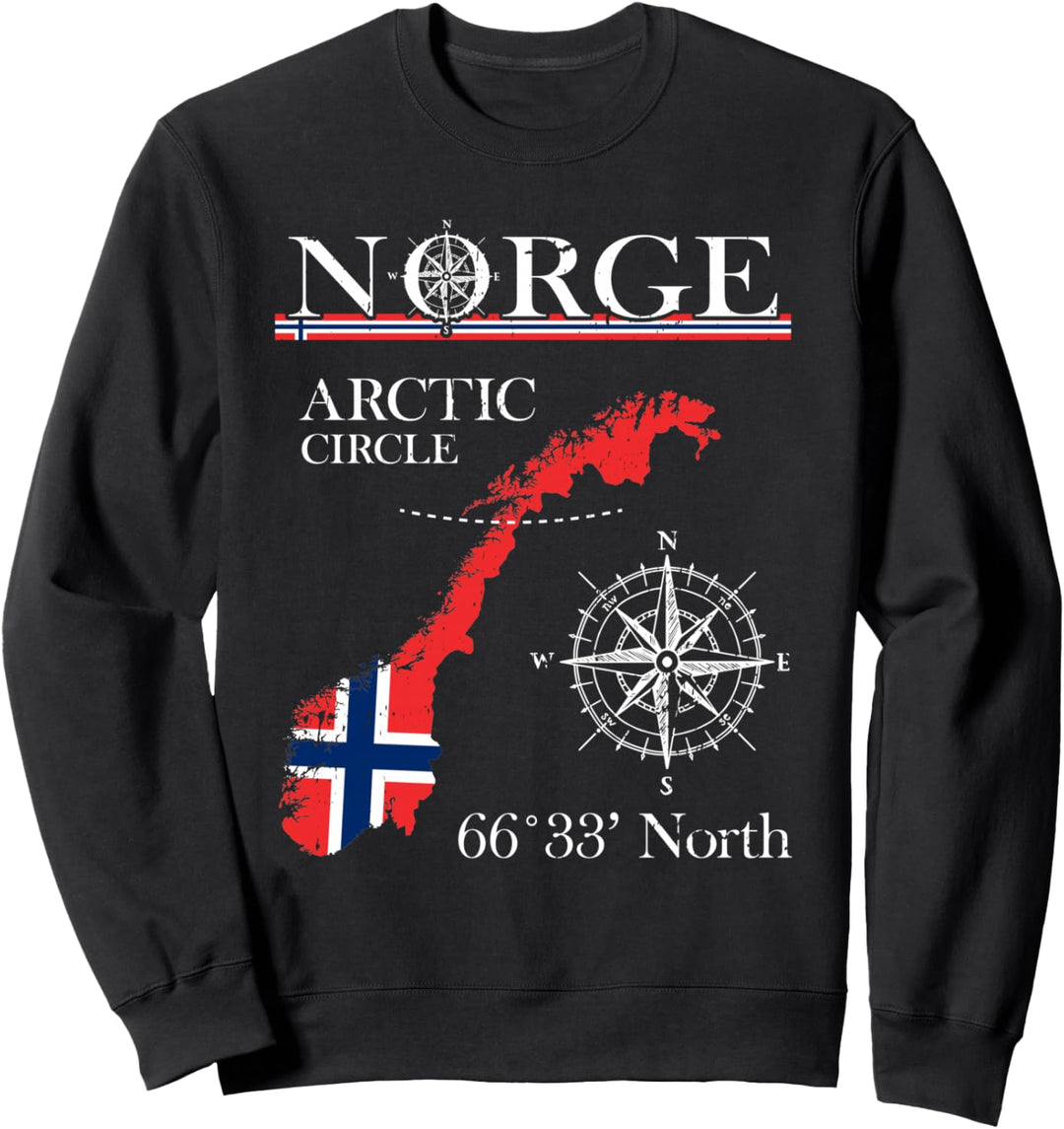 Norge Arctic Circle – Polar Nordnorwegen Norwegen Norwegische Flagge Sweatshirt