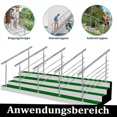 Geländer Edelstahl Handlauf Treppengeländer für Treppen Brüstung für Innen & Aussen Treppenhaus Balk
