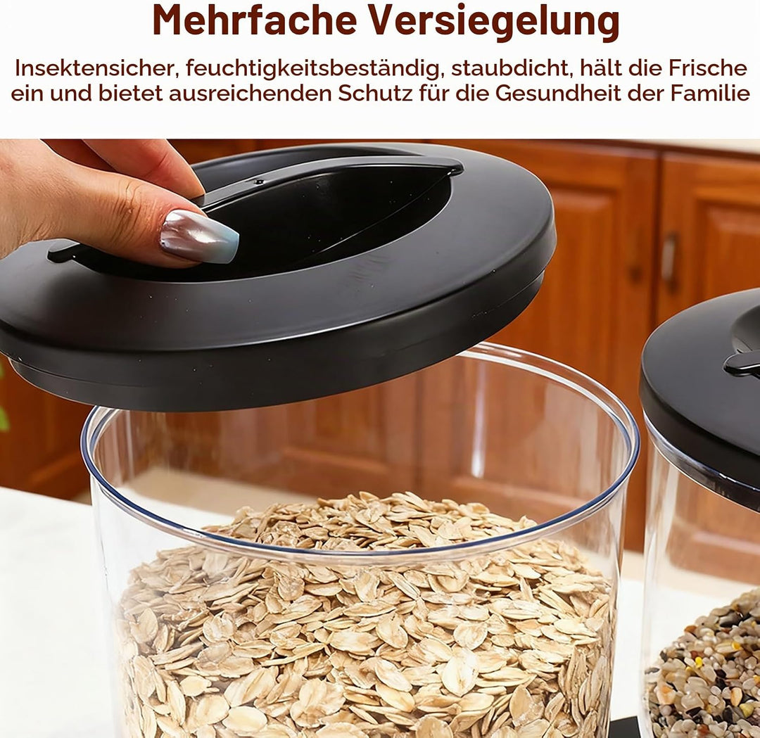 LUPATDY 3er Pack Müslispender 2L, Aufbewahrungsbox Küche Organizer mit Deckel, Cereal Dispenser für