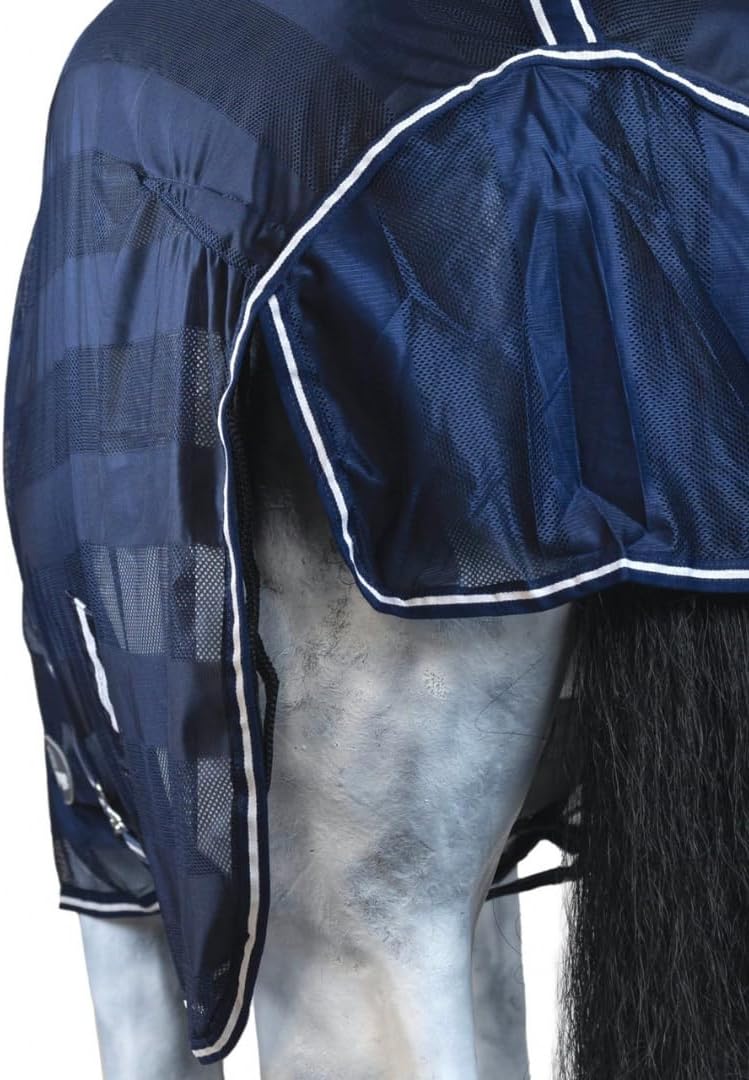 Marengos - Fliegendecke mit Kreuzgurt Economic | Schutz vor Insekten & Plagegeistern | Ekzemerdecke