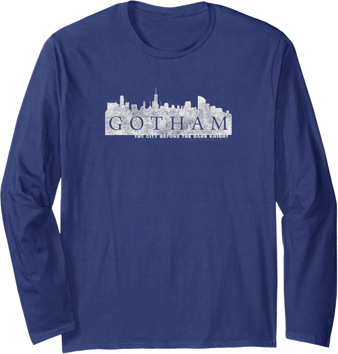 Gotham Skyline Logo Langarmshirt