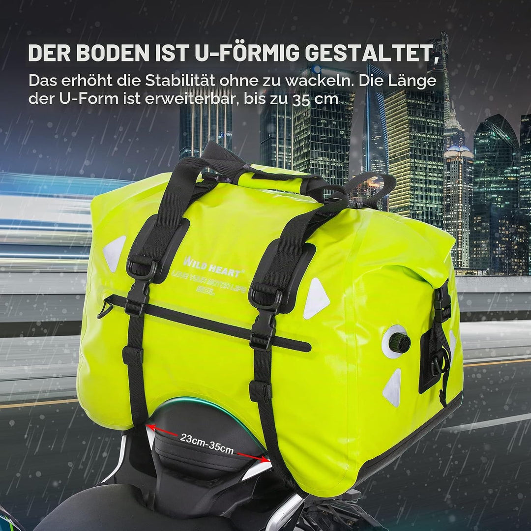 WILD HEART Motorrad-Rücksitztasche U-förmige wasserdichte Hecktasche 50L Motorradausrüstung Lokomoti